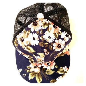 Charlotte Russe Floral Mesh Trucker Hat